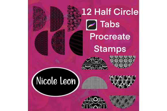 12 Half Circle Tabs Procreate Stamps: Elevate Your Digital Art
