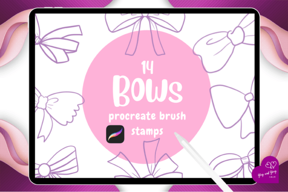 14 Bow Procreate Brush Stamps for Quick Design Projects