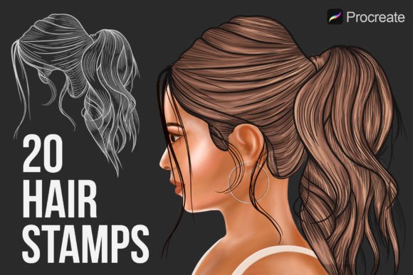 20 Hairstyle Stamp Brushes for Procreate: Digital Art Made Simple