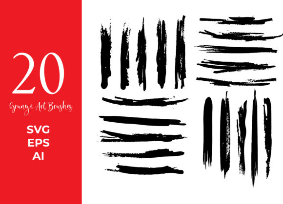 20 Handmade Grunge Art Brushes: Messy, Inky, Textured Style