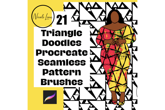 21 Triangles Seamless Procreate Brushes: Geometric Precision for iPad