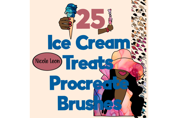 25 Ice Cream Treats Procreate Stamps: A Sweet Design Toolkit