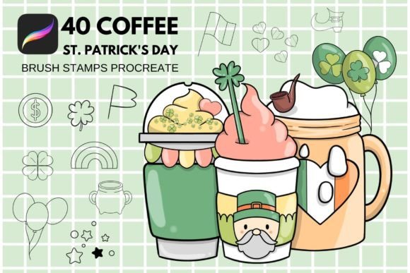 40 Coffee St. Patrick's Day Brush Stamps