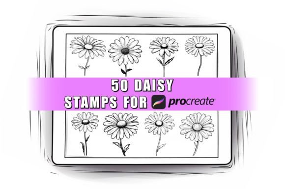 50 Daisy Procreate Stamps: Fresh Floral Art for iPad