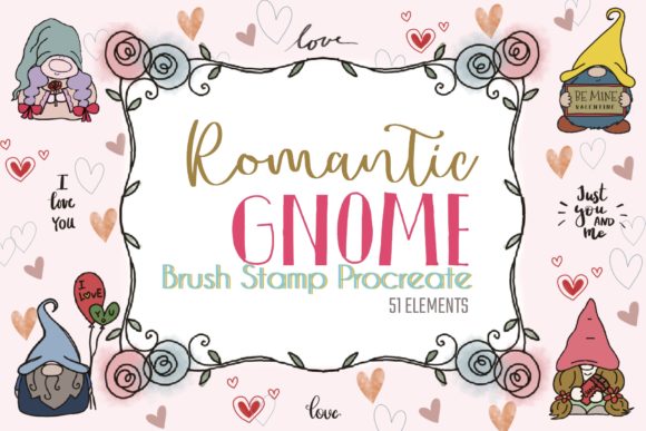 51Valentines Gnome Procreate Brush Stamp: Your Go-To for Whimsical Design