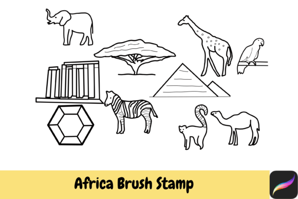 Africa Brush Stamps Procreate: Instant Safari Style