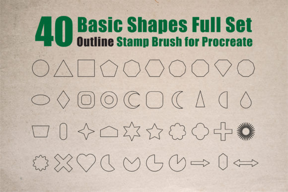 Basic Shapes Stamp Brushes: A Full Set for Procreate