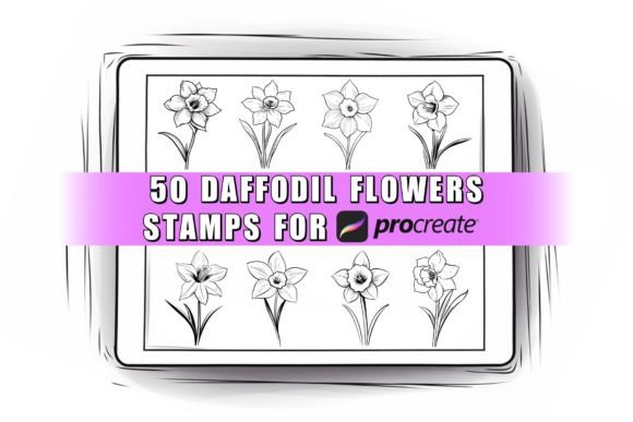 Bring Spring to Your Canvas with Daffodil Flowers Procreate Stamps