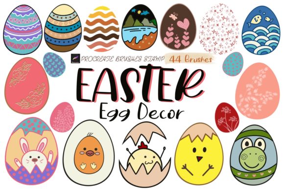 EASTER EGG DECOR Procreate Brushes Stamp: Spring Design Essentials