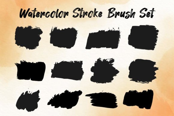 Elevate Your Work with the Watercolor Stroke Black Brush Set