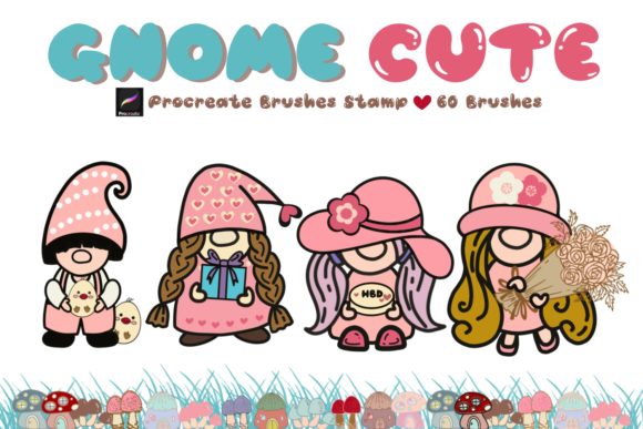 Enchant Your Digital Canvas with GNOME CUTE Procreate Brushes