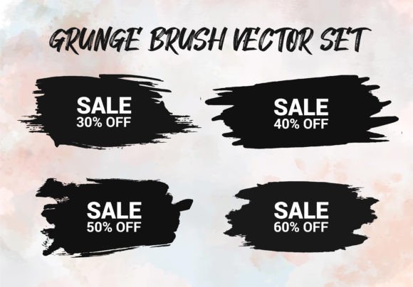 Grunge Brush Vector Set: Sale Banner Design with an Edge