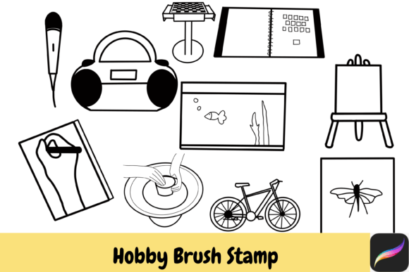Hobby Procreate Brush Stamps: Instant Creative Fun for iPad