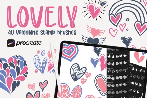 Lovely - 40 Stamp Brush Procreate: A Creative Toolkit for Digital Designers