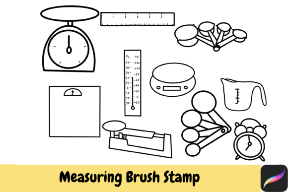 Measurement Brush Stamps for Procreate IPAD: Design with Precision