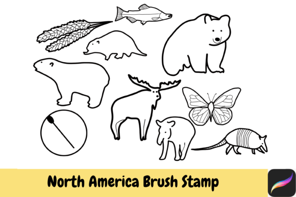 North America Brush Stamps Procreate for Creative iPad Design