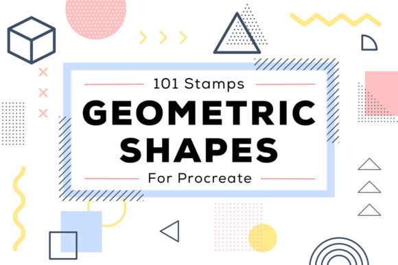 Procreate Stamp Brushes-Geometric Shapes for Faster Design