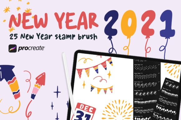 Ringing in the New Year: Procreate Stamp Brushes for Designers