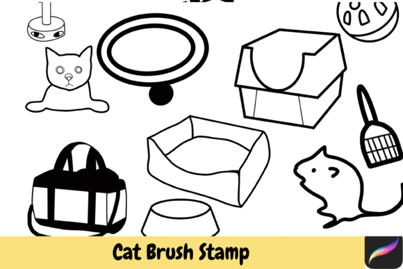 Whimsy Meets Function: The Cat Hand Drawn Brush Stamps Collection