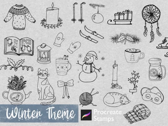 Winter Magic in Every Stroke: Procreate Stamp Brushes